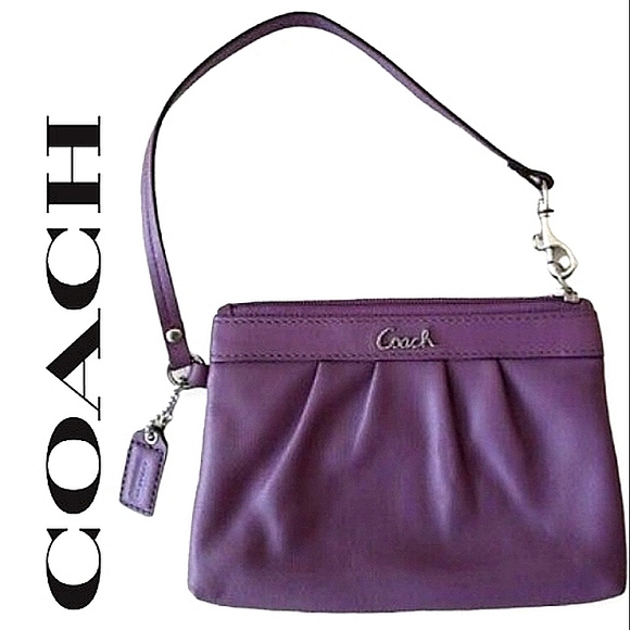 COACH Pleated/Gathered Zip Mini Handbag Wristlet NWOT - Picture 1 of 15